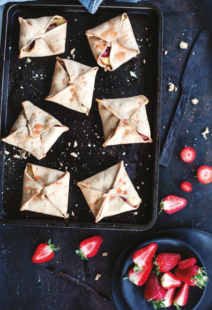 Ricotta and strawberry turnovers